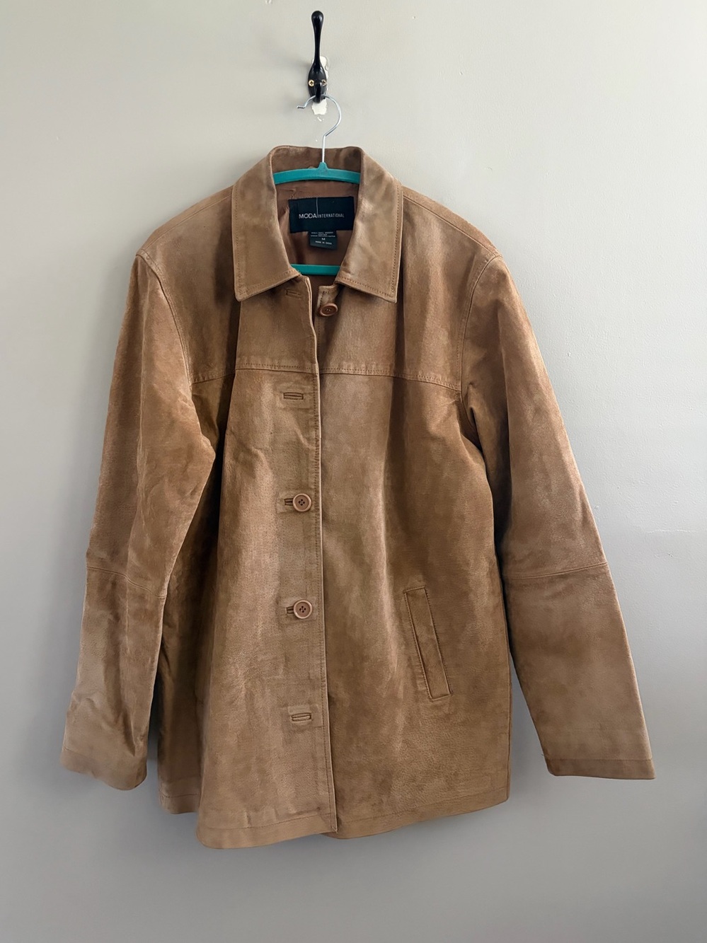 Vintage 90's Moda International Suede Leather Jacket Size M
